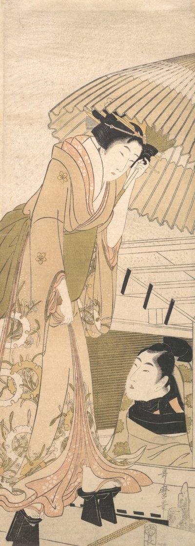 Landungssteg im Schnee Yuki no sanbashi, 1800 von Kitagawa Utamaro