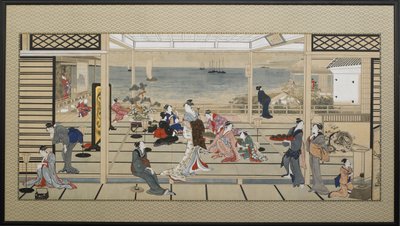 Mondscheinfeier in Dozo Sagami von Kitagawa Utamaro