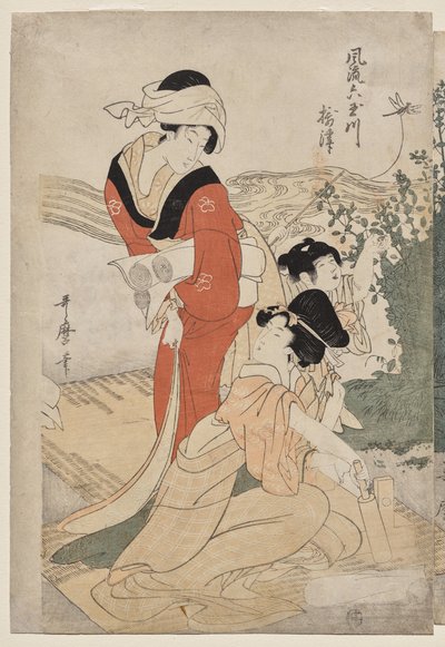 Provinz Musashi aus der Serie Modische sechs Juwelenflüsse (Furyu Mu Tamagawa) von Kitagawa Utamaro
