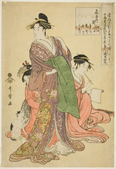 Takigawa vom Ogiya (Ogiya uchi Takigawa, Onami, Menami, Kisagawa, Hanamichi, Himekawa, Kumegawa) von Kitagawa Utamaro
