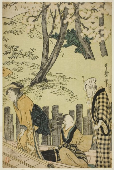 Das Ufer bei Mimeguri von Kitagawa Utamaro