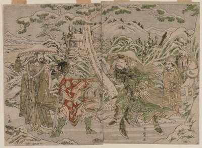Winterszene aus der Romanze der Drei Königreiche von Kitagawa Utamaro