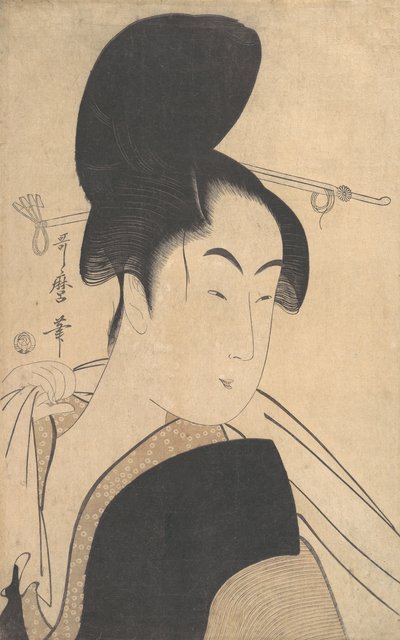 Frau nach dem Bad von Kitagawa Utamaro
