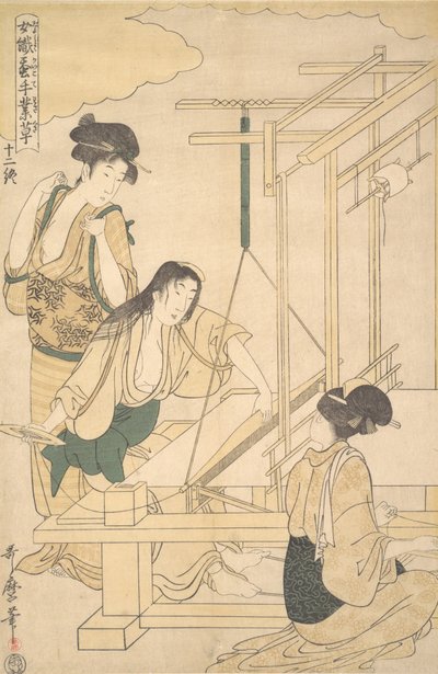Frauen beim Seidenweben von Kitagawa Utamaro