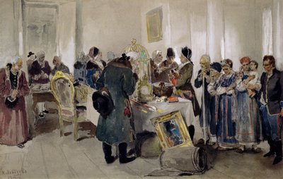 Auktion von Leibeigenen von Klavdiy Vasilievich Lebedev