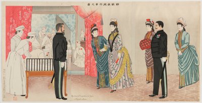 Kaiserlicher Besuch in einem Feldlazarett von Kobayashi Kiyochika