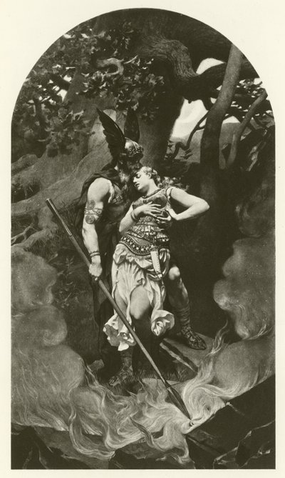 Wotan nimmt Abschied von Brunhild (Gravur) von Konrad Dielitz