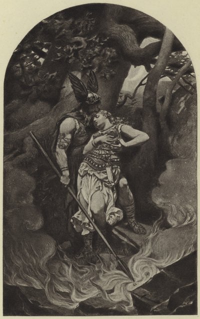 Wotans Abschied von Brünhild (Fotogravur) von Konrad Dielitz