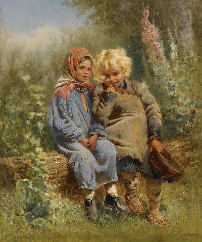 Bauernkinder in Ruhe von Konstantin Makovsky