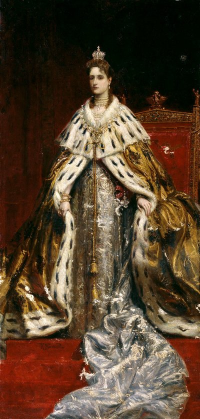 Porträt der Kaiserin Alexandra Fjodorowna von Russland 1872-1918, Ehefrau von Zar Nikolaus II., 1890er Jahre von Konstantin Yegorovich Makovsky