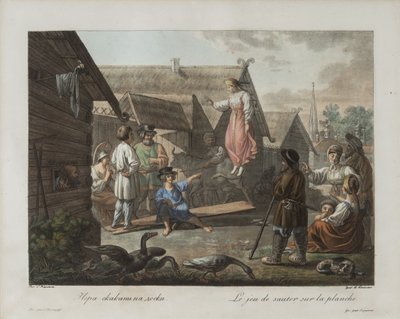 Spiel des Springens auf einem Brett, ca. 1812 von Korneev