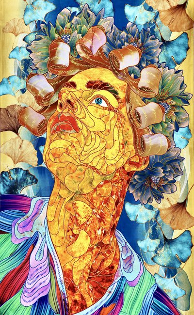 Goldener Blumengaze von Kostyantin Malginov