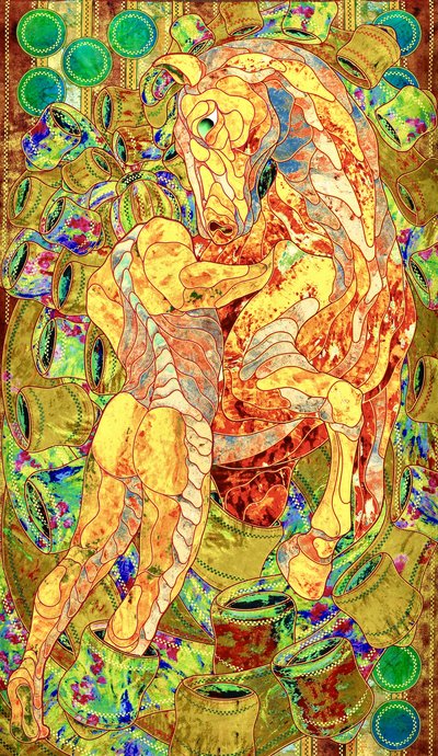 Mosaik Pferdeumarmung von Kostyantin Malginov