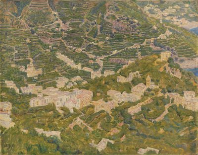 Vogelperspektive von Ravello in Richtung Torello von Kristian Zahrtmann