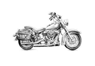 Klassische Motorradzeichnung von Kulik