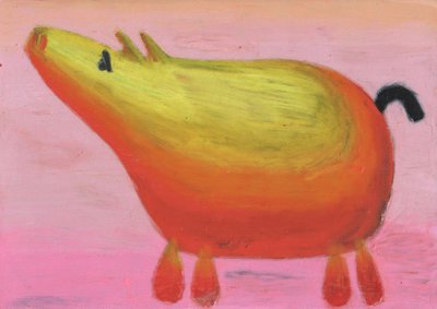 Buntes verspieltes Schwein von Kulik