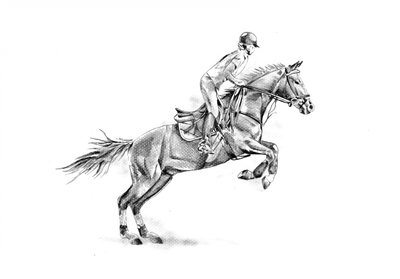 Springendes Pferd im Reitsport von Kulik
