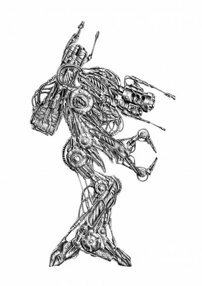 Futuristischer Roboter-Krieger von Kulik