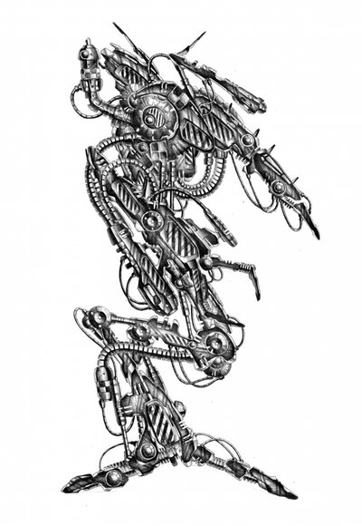 Futuristische robotische Anatomie von Kulik