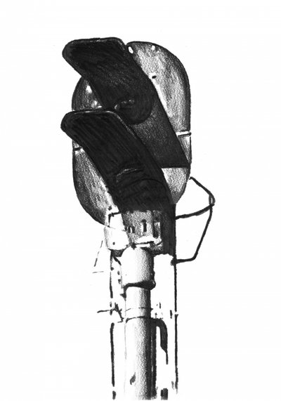 Zeichnung eines Eisenbahnsignals von Kulik