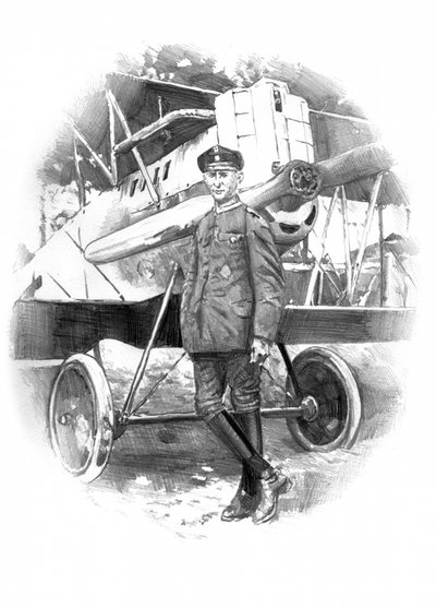 Vintage Pilot Doppeldecker von Kulik