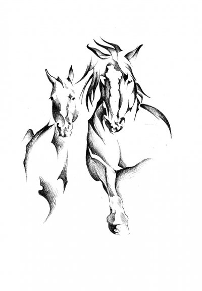 Wildpferd-Duo von Kulik