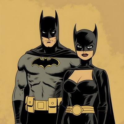 Batman und Catwoman von Kurt Heppke