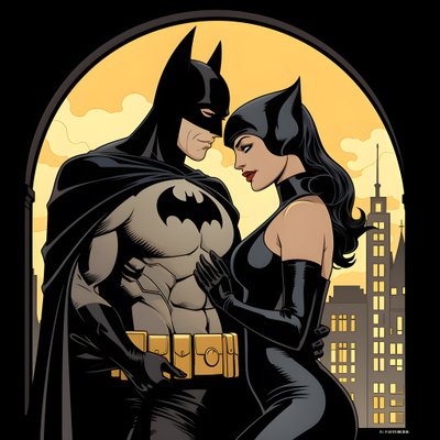Batman und Catwoman von Kurt Heppke