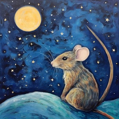 Porträt der Maus Tier Starry Night von Kurt Heppke