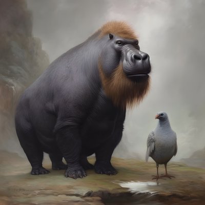 Wasserschwein gemischt mit einem Silberrücken-Gorilla von Kurt Heppke