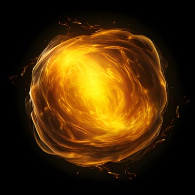 Gelber Energieklecks mit schwarzem Hintergrund 1 von Kurt Heppke