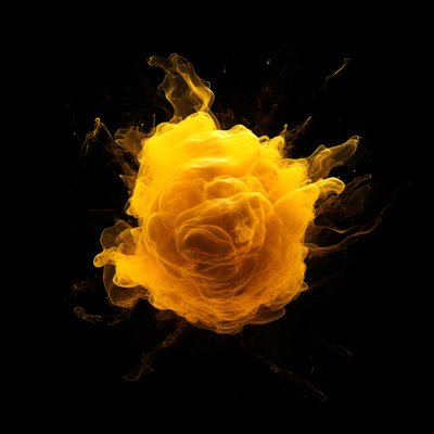 Gelber Energieklecks mit schwarzem Hintergrund 2 von Kurt Heppke
