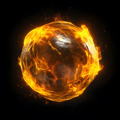 Gelber Energieklecks mit schwarzem Hintergrund 4 von Kurt Heppke