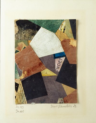 Merz 293 Collage von Kurt Schwitters (1887-1948) 1921 Private Sammlung. von Kurt Schwitters