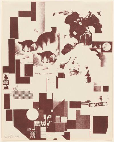 Ohne Titel, Nr. 5 von 6 aus dem Portfolio Merz 3. Kurt Schwitters 6 Lithos. Merz Mappe. Erste Mappe des Merzverlages von Kurt Schwitters