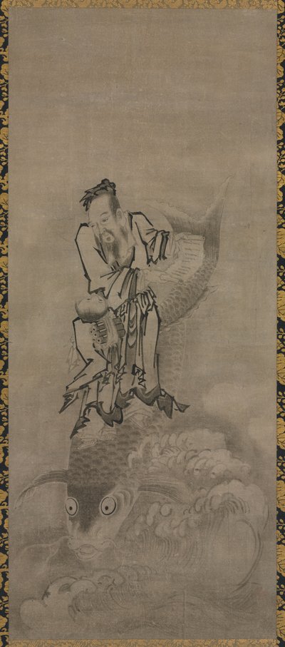 Hotei mit daoistischen Unsterblichen, späte 1600er-frühe 1700er von Kyūseki Tomonobu