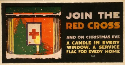 Weihnachtsspendenplakat für das Rote Kreuz, veröffentlicht 1917-18 von L.N. Britton