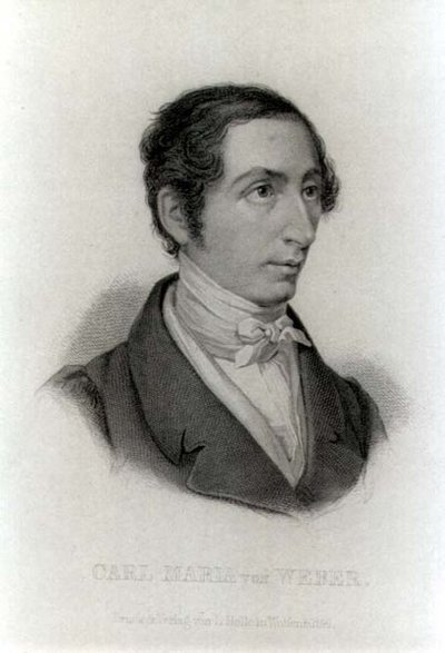Porträt von Carl Maria von Weber (1786-1826) deutscher Komponist von L. Holle