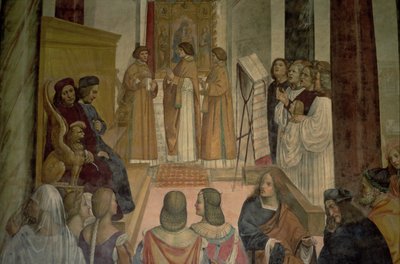 Chorszene, aus dem Leben des hl. Benedikt von L. Signorelli