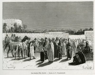 Die Ställe des Emirs Muhammad Ibn Abdullah Al Rashid, Illustration aus "Pilgrimage to Nejd, the cradle of the Arab race", veröffentlicht in der 