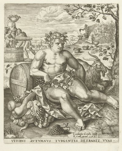 Herbst: Bacchus und die Weinlese von Lambert Lombard