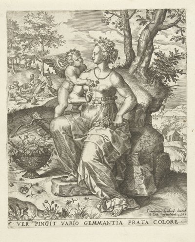 Frühling: Venus und Cupido von Lambert Lombard