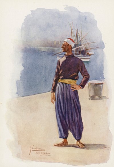 Menschen von Ägypten: Alexandrinische Bootsmänner, Marakbi von Lance Thackeray
