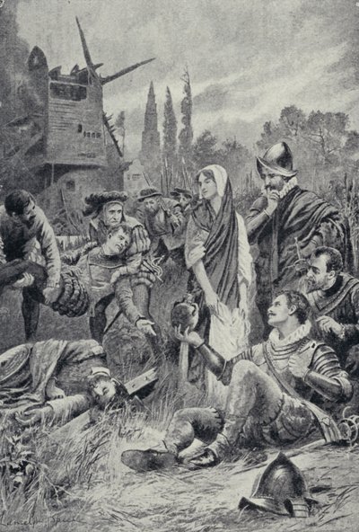 Sir Philip Sidney in der Schlacht von Zutphen von Lancelot Speed