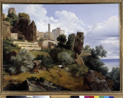 Blick auf Roquebrune, Italien von Lancelot Théodore Turpin de Crissé de Crissé