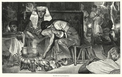 Tod des Erstgeborenen: die letzte der zehn Plagen Ägyptens (Lithografie) von Lawrence (after) Alma Tadema