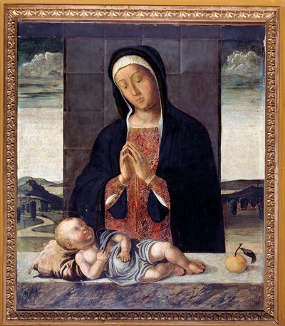 Jungfrau betet Jesus an (Gemälde, ca. 1500) von Lazzaro Bastiani