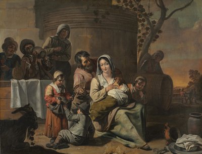 Kreis von Le Nain - Ländliche Szene und tanzende Bauernkinder, 1650er von Le Nain Brothers