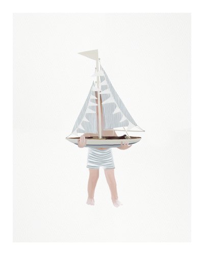 Junge mit Segelboot, ca. 2018 von Leah Straatsma