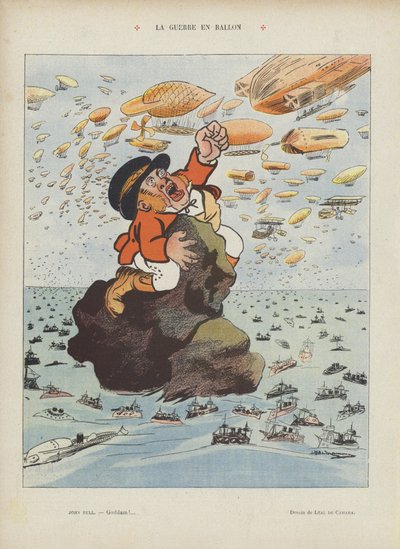 Kriegsballons. Illustration für Le Rire von Leal de Camara